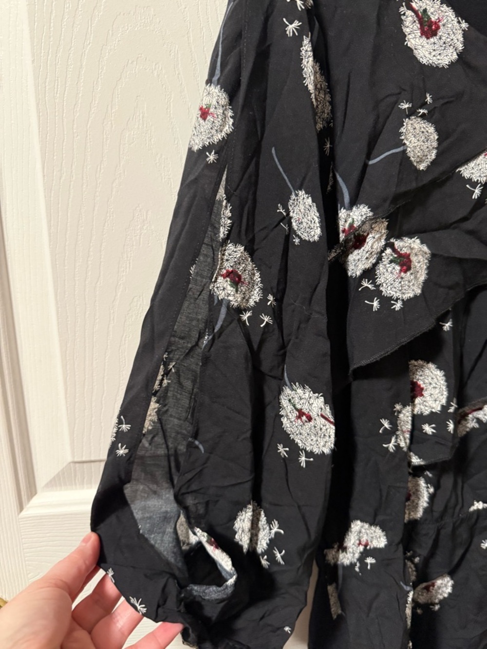 Anthropologie Deletta Wished Blooms Dandelion Print Blouse Split Sleeves Flowy - Picture 2 of 12